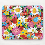 Whimsical Spring Flowers Garden Daisies Mousepad
