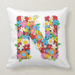 Whimsical Spring Flowers Garden Monogram Pillow pillows