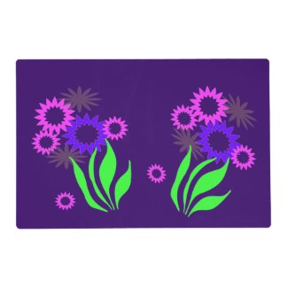 Whimsical Spring Flowers Laminated Placemat
