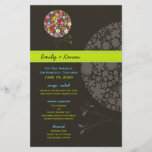 Whimsical Spring Flowers Pop Tree Wedding Menu flyers