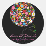 Whimsical Spring Flowers Pop Tree Wedding Sticker stickers