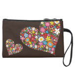 Whimsical Spring Flowers Valentine Cute Heart Love Wristlet