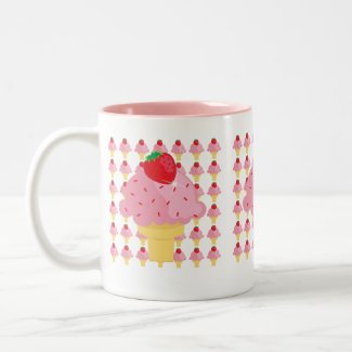 Whimsical Strawberry Ice Cream Cones Mug mug