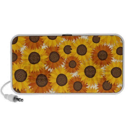 Whimsical sunflowers portable doodle speakers