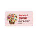 Whimsical Sweet Cupcake Spring Flowers Floral Chic Custom Address Label
