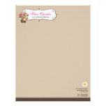 Whimsical Sweet Cupcake Spring Flowers Floral Chic Customized Letterhead