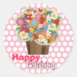 Whimsical Sweet Cupcake Spring Flowers Floral Chic Sticker
