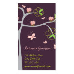 Whimsical Sweet Pink Cupcakes on Tree Butterfly business cards