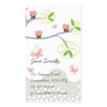 Whimsical Sweet Pink Cupcakes on Tree Butterfly business cards