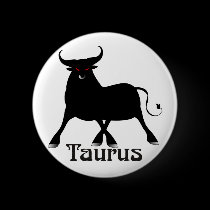 Whimsical Taurus Buttons