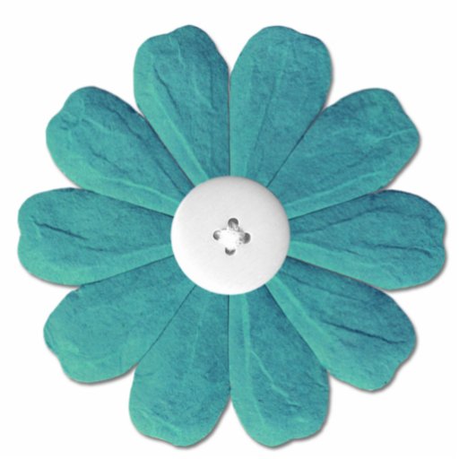 Whimsical Teal Flower Acrylic Cut Outs