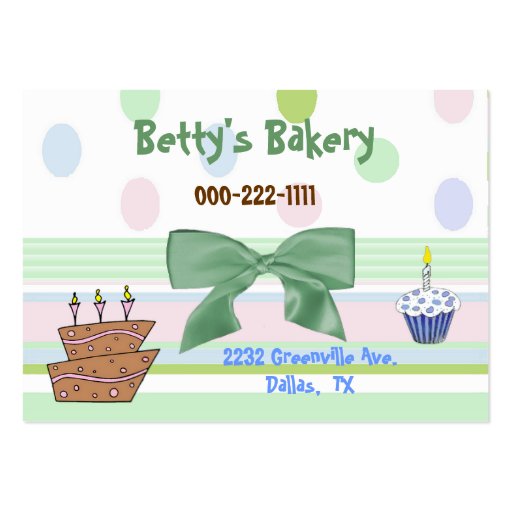 Whimsical Topsy Turvy Cake Bakery Business Card (front side)