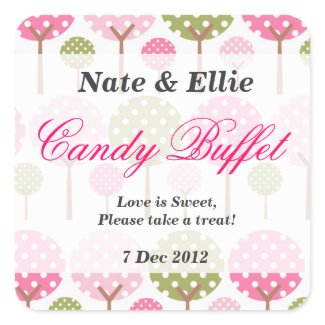 Whimsical Tree Candy Bar Sticker sticker