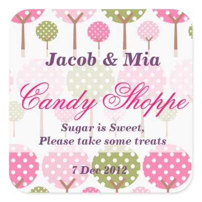 Whimsical Tree Candy Shoppe Sticker