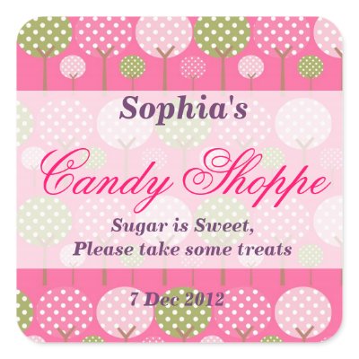 Whimsical Tree Candy Shoppe Sticker