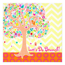 Whimsical Tree - Custom Square Invitations