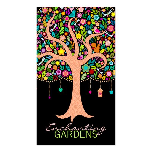 Whimsical Tree - Custom (Vertical) Business Cards (front side)