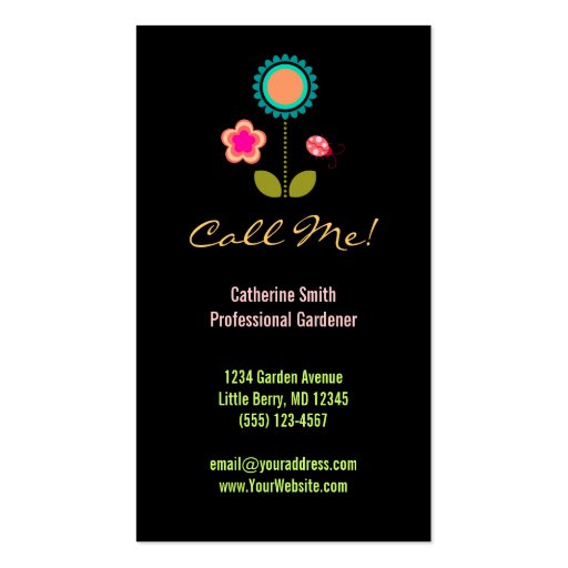 Whimsical Tree - Custom (Vertical) Business Cards (back side)