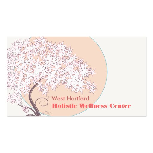 Whimsical Tree of Life Natural and Health Business Cards (front side)