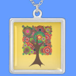 Whimsical Tree Square Necklace necklaces