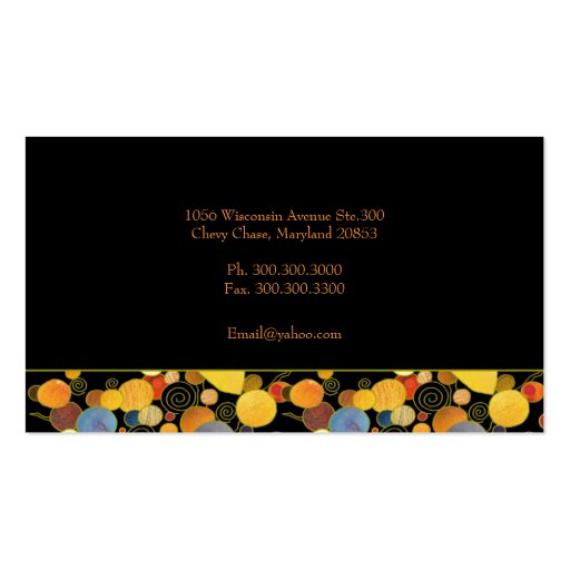 Whimsical Trees Business Cards (back side)