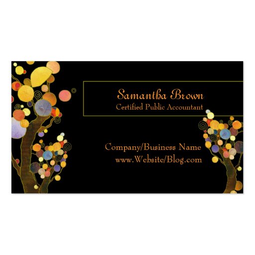Whimsical Trees Business Cards (front side)
