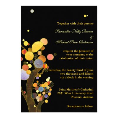 Whimsical Trees: Formal Wedding Invitations