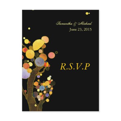 Whimsical Trees: RSVP Wedding Response Cards Post Cards