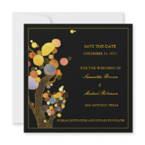 Whimsical Trees Save the Date Wedding Invitations by daphne1024 Whimsical Trees Save the Date Wedding Invitations