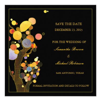 Whimsical Trees Save the Date Wedding Invitations