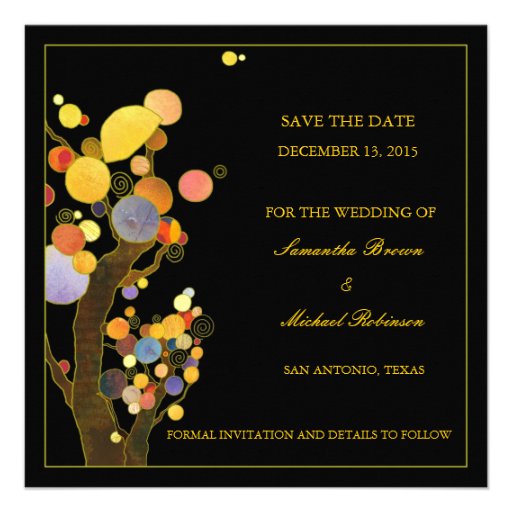 Whimsical Trees Save the Date Wedding Invitations