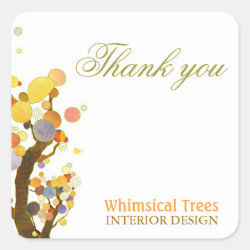 Whimsical Trees Unique Business Thank You Stickers