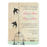 Whimsical Vintage Bird Cage Wedding Invitations