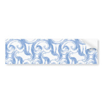 Whimsical Vintage Blue Waves bumper sticker