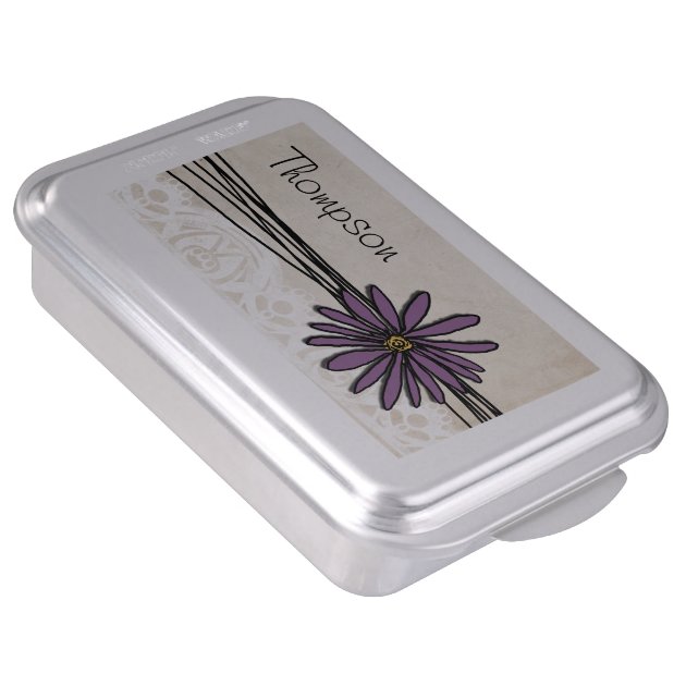 Whimsical Vintage Purple Daisy Cake Pan-3