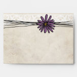 Whimsical Vintage Purple Daisy Envelopes