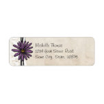 Whimsical Vintage Purple Daisy Return Address Labels