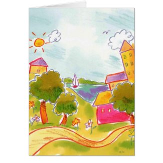 whimsical watercolor card