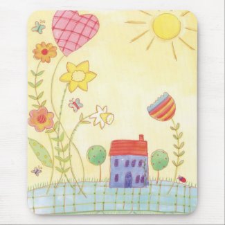 whimsical watercolor mousepad