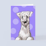 Whimsical Wheaten Purple Greeting Card