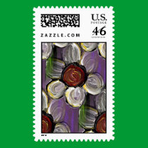 WHIMSICAL WHITE DAISIES - flower power stamp stamps