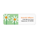 Whimsical White Daisies Return Address Label