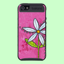 Whimsical White Daisy Flower Pink skinit case