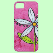 Whimsical White Daisy Flower Pink casemate cases