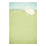 Whimsical White Rabbit Stationery Design