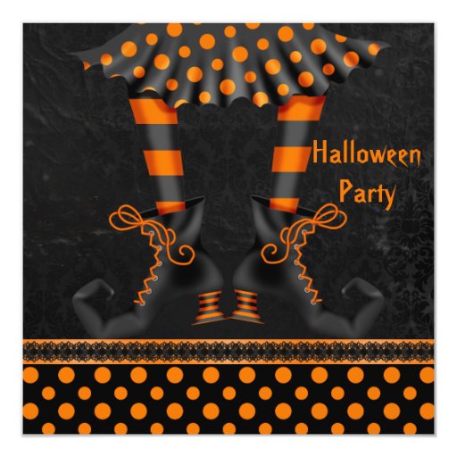 whimsical witch legs halloween party invitation zazzle witch invitation