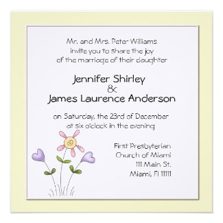 Whimsical Yellow Floral Wedding Invitation