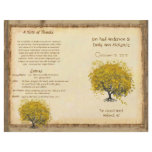 Whimsical Yellow Heart Leaf Tree Wedding Program Flyer