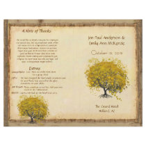 Whimsical Yellow Heart Leaf Tree Wedding Program Flyer
