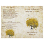 Whimsical Yellow Heart Leaf Tree Wedding Program Full Color Flyer